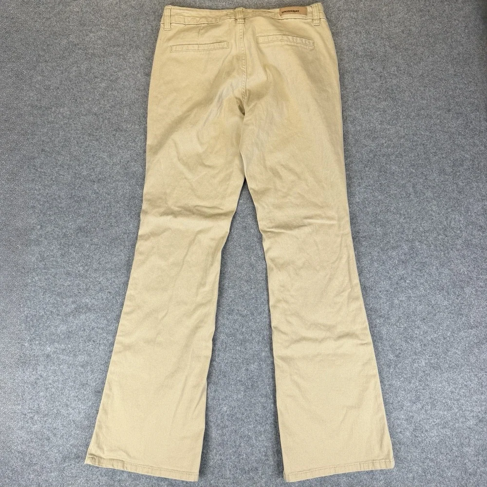Unionbay Khaki Y2K Flare Pants Size 9 29W Low Rise Chino Bootcut Vintage Cotton